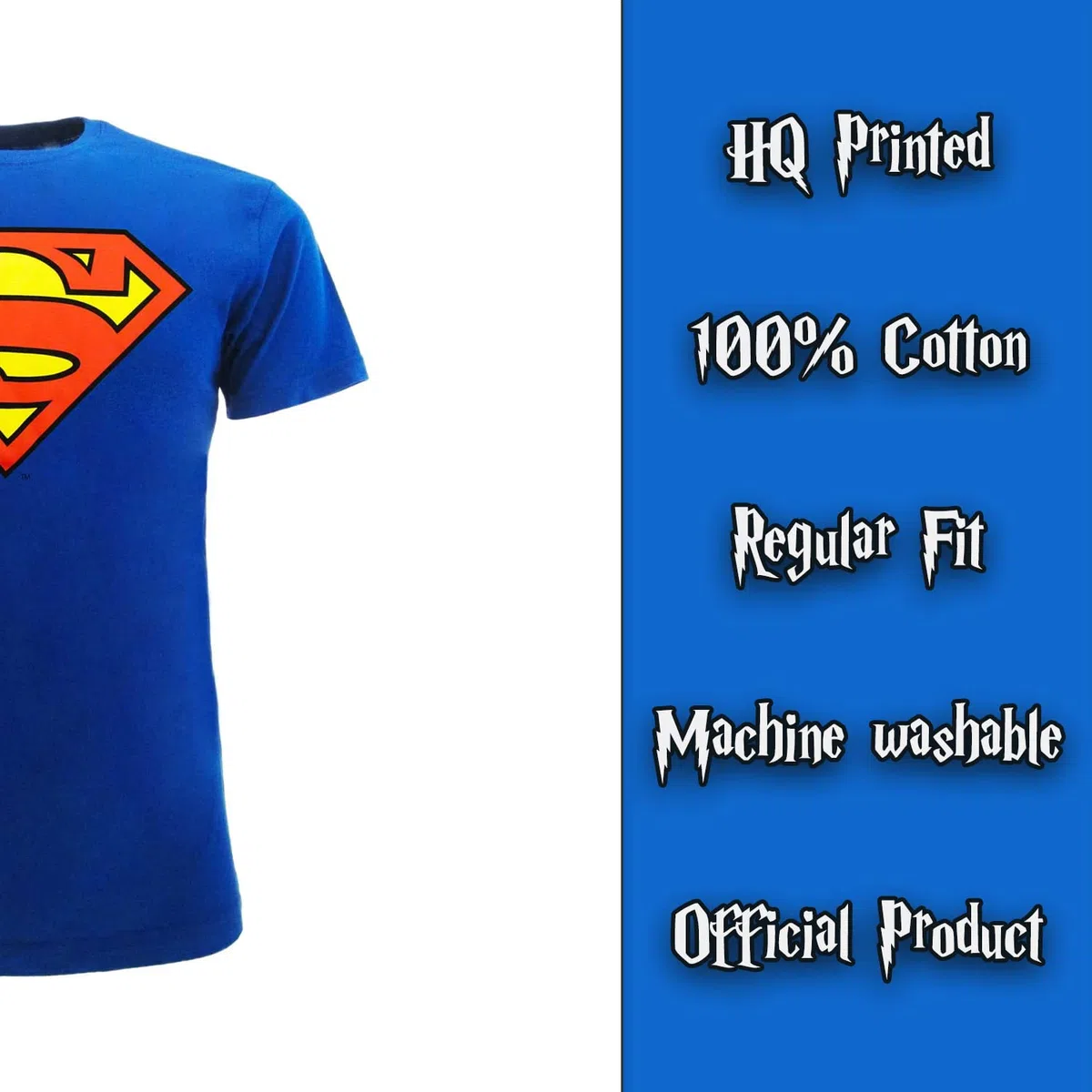T-Superman Logo Supereroe. Clark Kent. Maglietta Ufficiale. Maglia Unisex. Blu e Rosso. Bambino Ragazzo e Adulto.