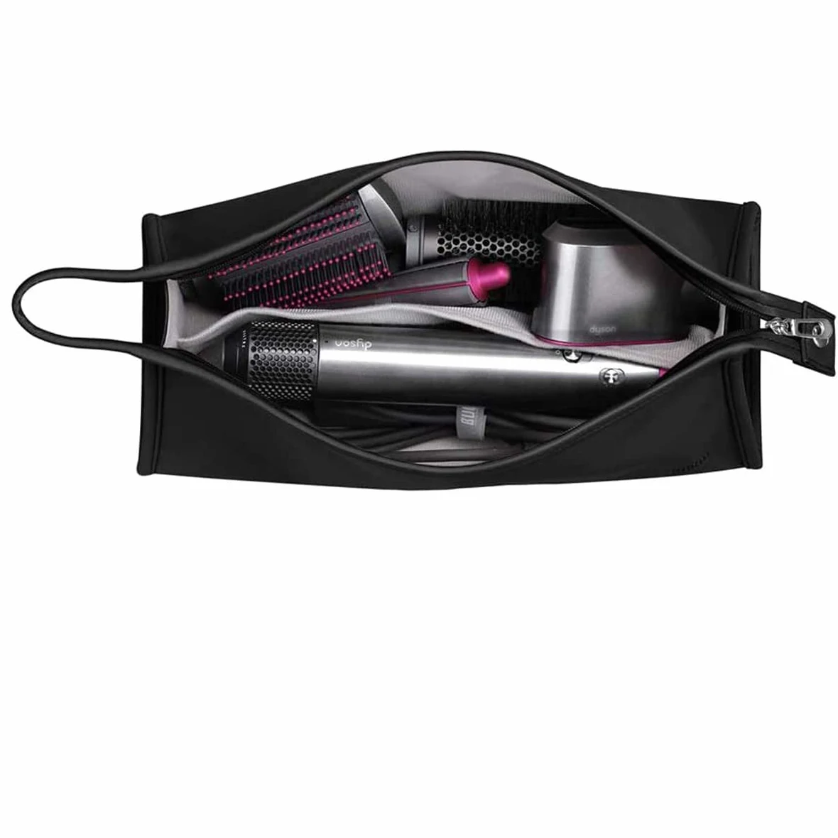 Borsa da viaggio per Dyson Airwrap Asciugacapelli Supersonic accessori custodia porta (Nero-Impermeabile PU Leather)
