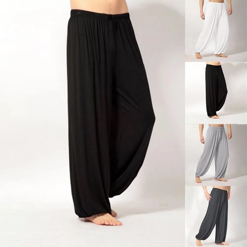 Pantaloni leggeri per Tai Chi per l'estate, ideali per l'allenamento di arti marziali (M, nero)