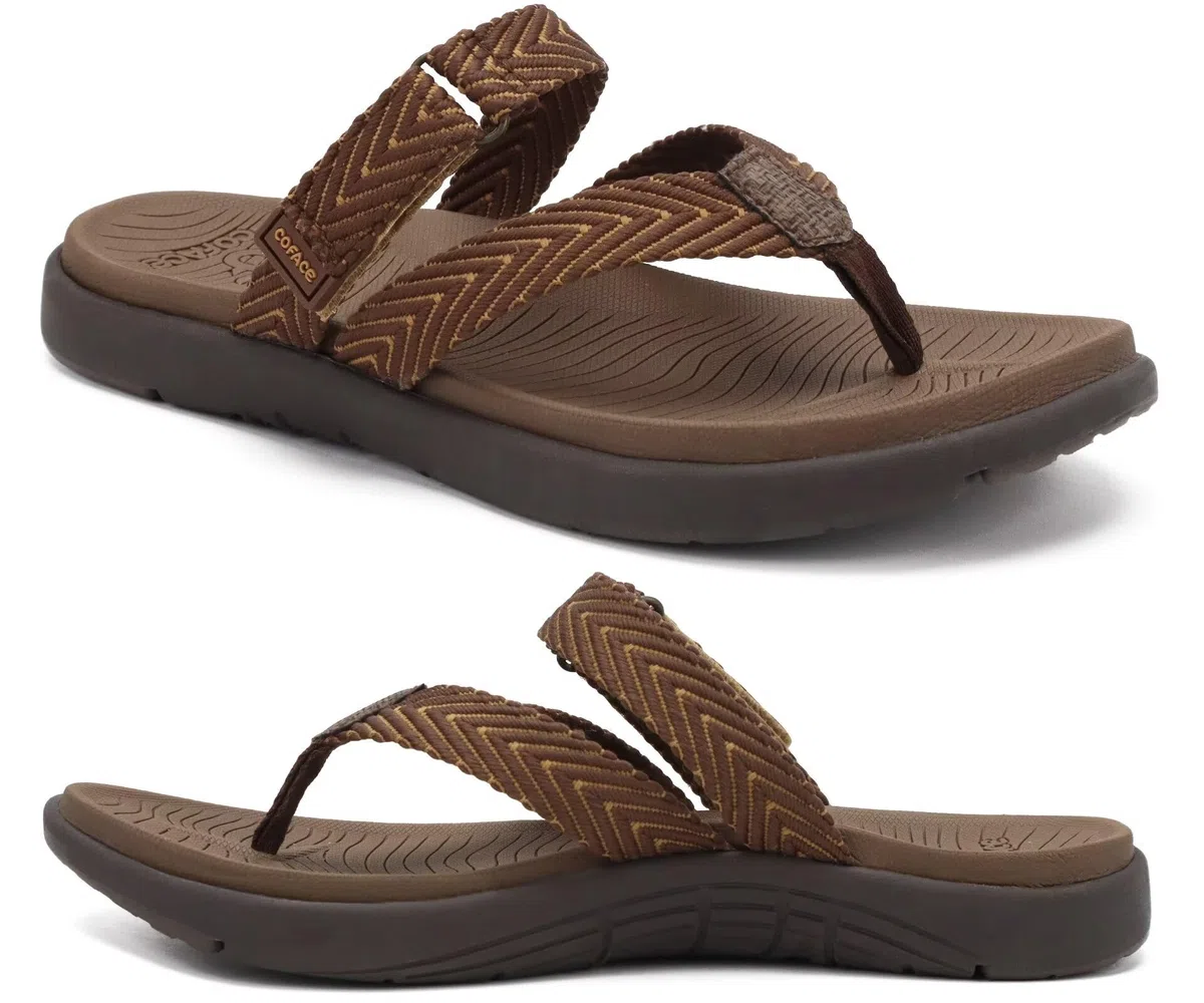 COFACE Ortopedici Infradito Donna Estive Spiaggia Piscina Sandali Comode Supporto Arco Plantare Memory Foam Flip Flop Aperte Leggere Eleganti Stoffa Ciabatte Antiscivolo Gomma Suole