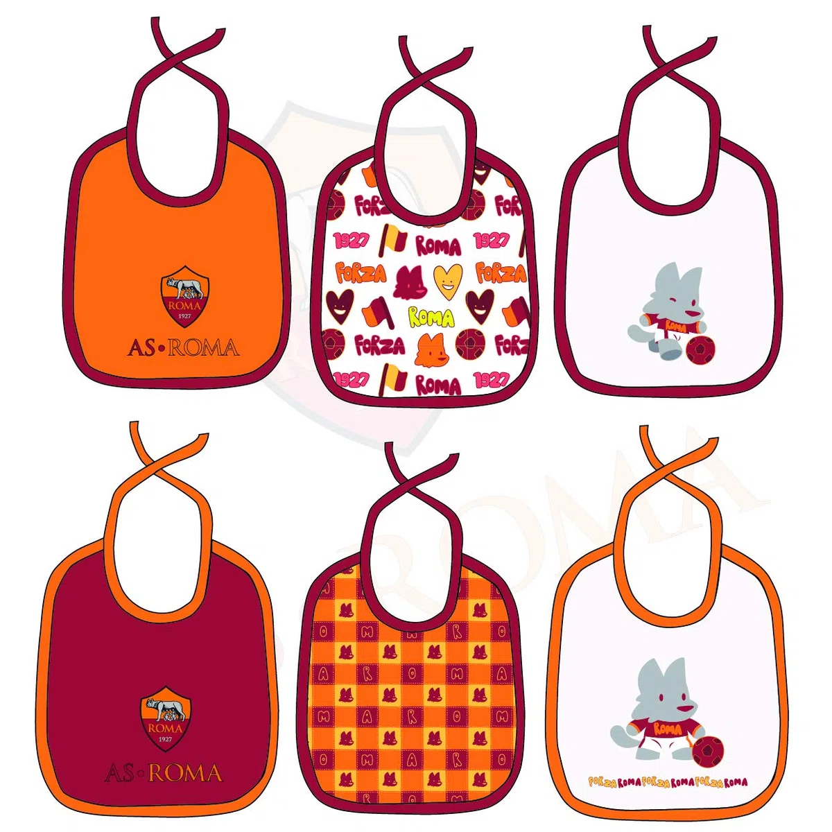 AS ROMA BAVETTA NEONATO KIT DA 6 PEZZI R13284-R13285-R13286