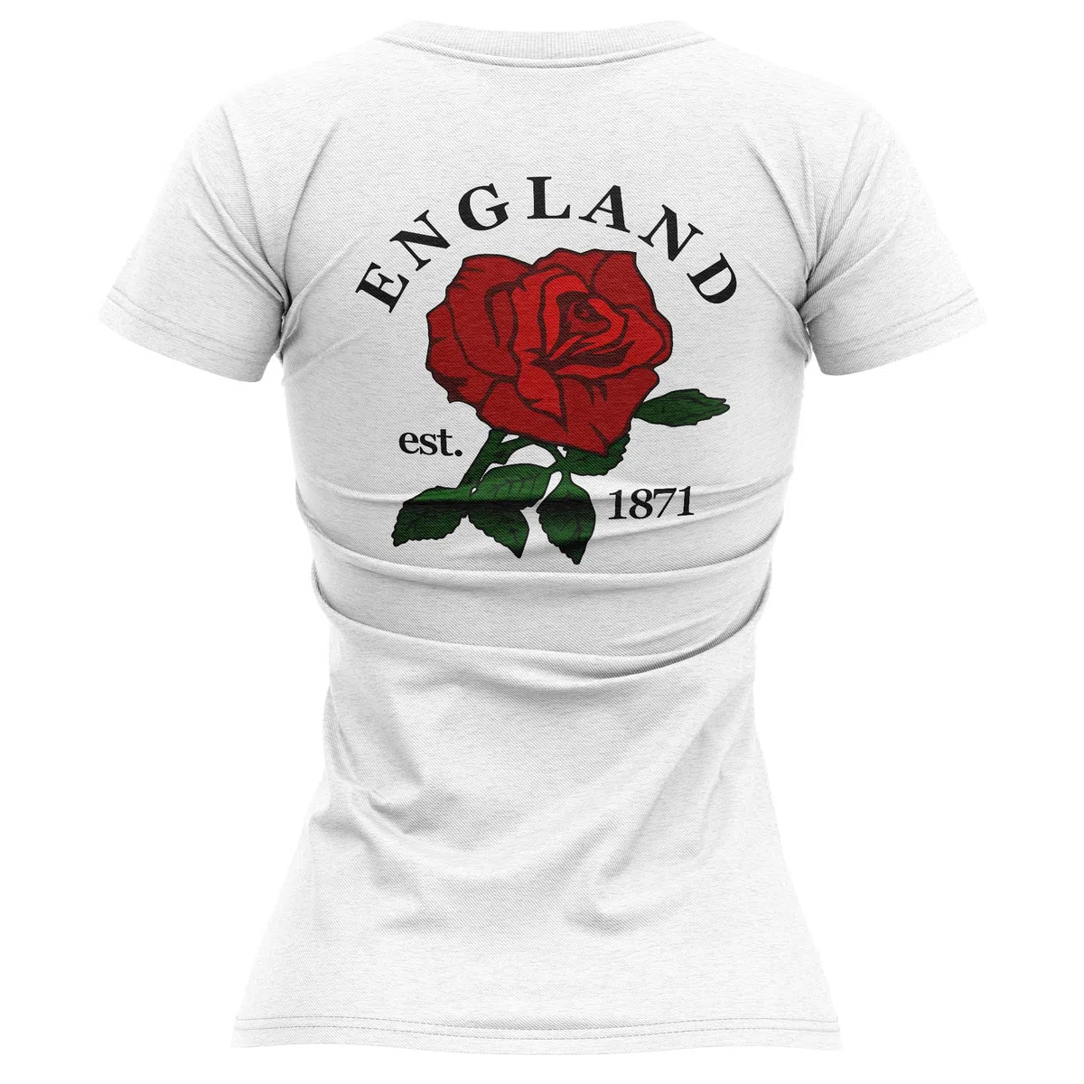 England - Maglietta da donna con logo inglese inglese 1871, motivo: rosa inglese