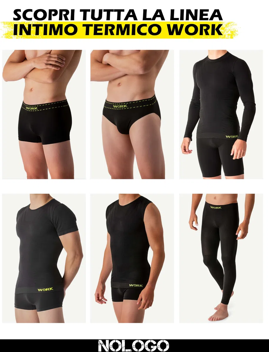 Maglia Termica Uomo Manica Lunga da Lavoro - Maglia Tecnica Traspirante, Intimo Termico Uomo Invernale, Senza Cuciture né Etichette, Elasticizzato - Made in Italy