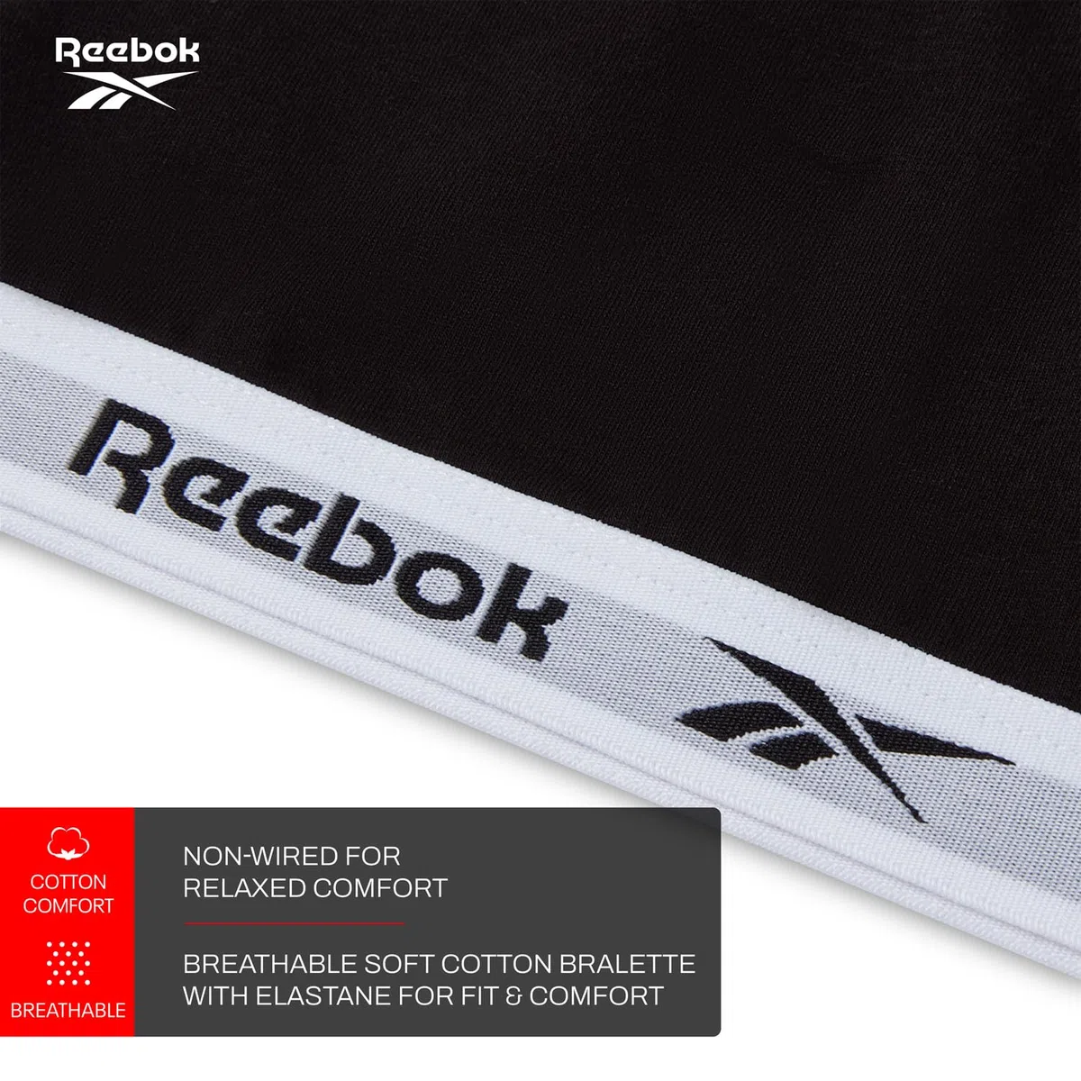 Reebok Womens Crop Top Frankie Black/White Elastic T-Shirt Donna