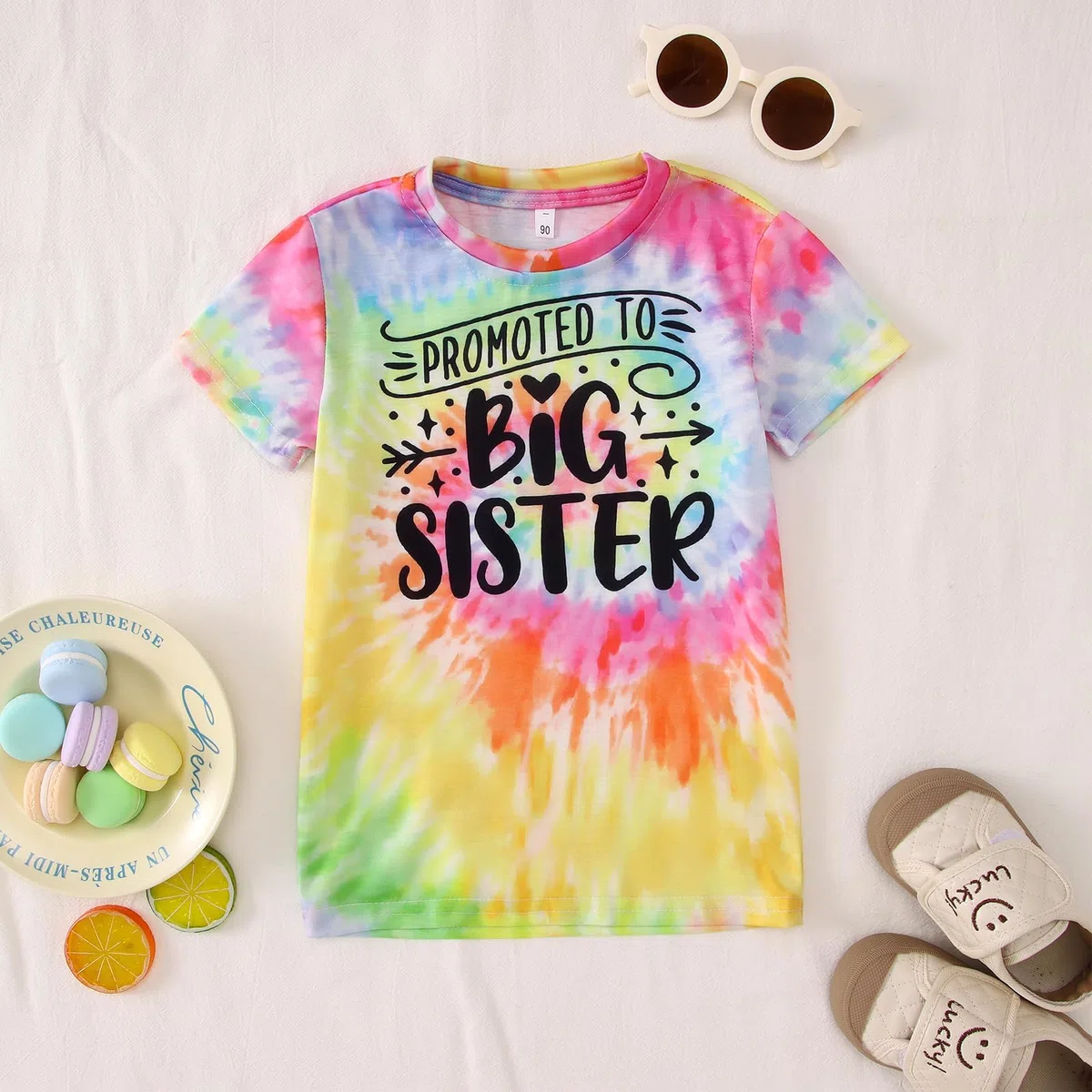 Big Sister - Maglietta per bambini con annuncio per ragazze, top estivo, a maniche corte, per bambini, in cotone, per fratelli