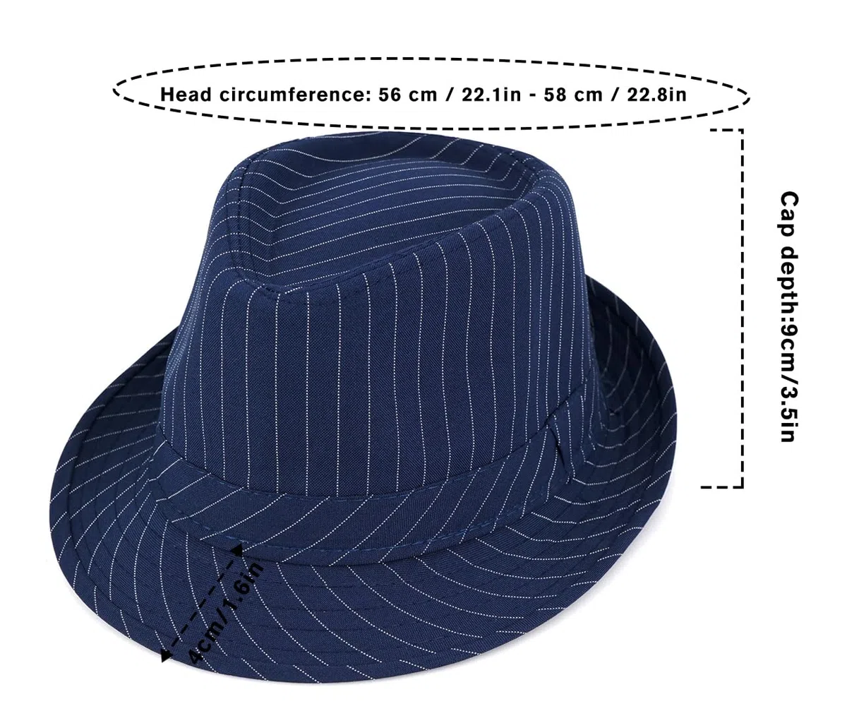Initlove Cappello Fedora da uomo a tesa corta Trilby Hat