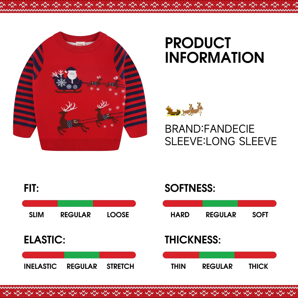 Ragazzi Natale Pullover a Maglia Dinosauro Manica Lunga Tops Pullover Inverno T-Shirt a Maniche Lunghe 2-6 Anni