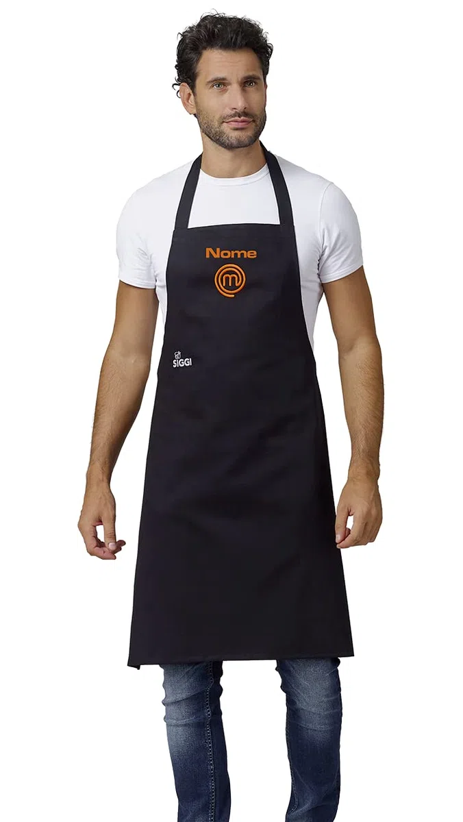 Siggi Grembiule Master chef Italia Ufficiale - Con Ricamo Nome Personalizzato - Originale - Unisex - Idea Regalo