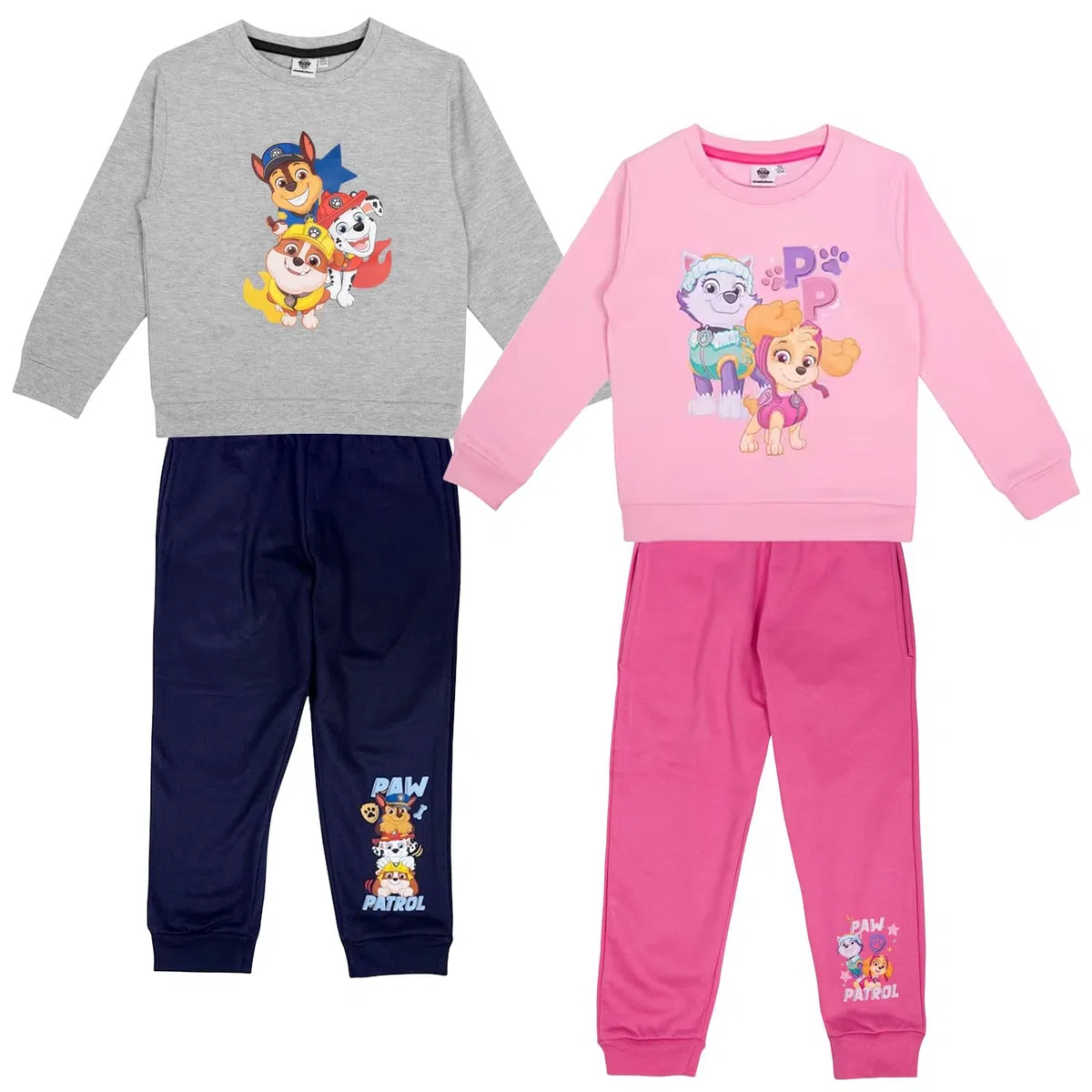 Paw Patrol - Tuta Sportiva Felpata Jogging Ginnastica Cordinata Felpa Full Print e Pantalone - Bambina Bambino