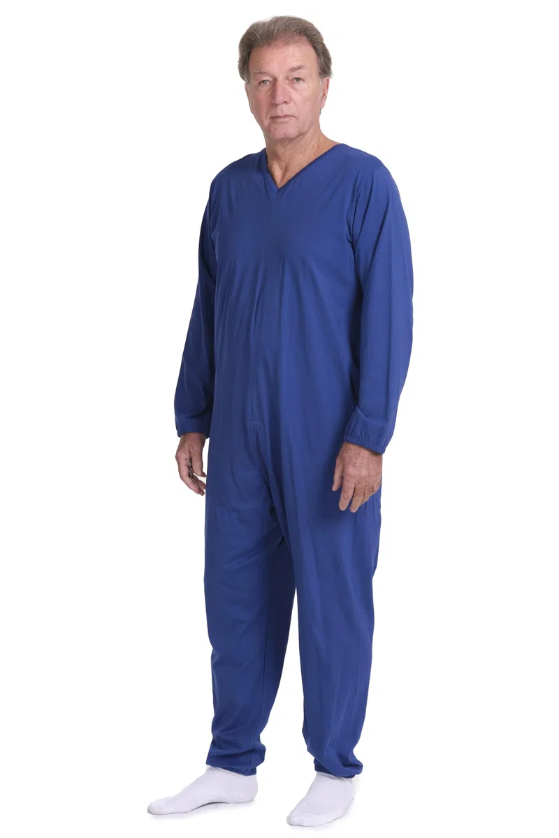 FERRUCCI COMFORT Pigiama Sanitario per degenti con Cerniera a Manica Lunga 9078-100% Cotone - Made in Italy