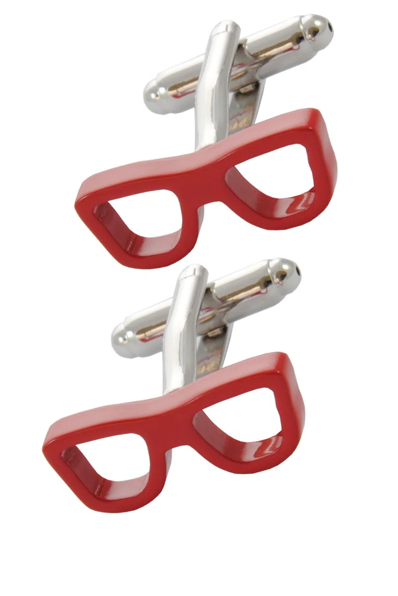 Gemelli Camicia Uomo Rosso - Con Scatola - Ottone - Occhiali - Ottico Occhiali Visione Occhi - Un Paio