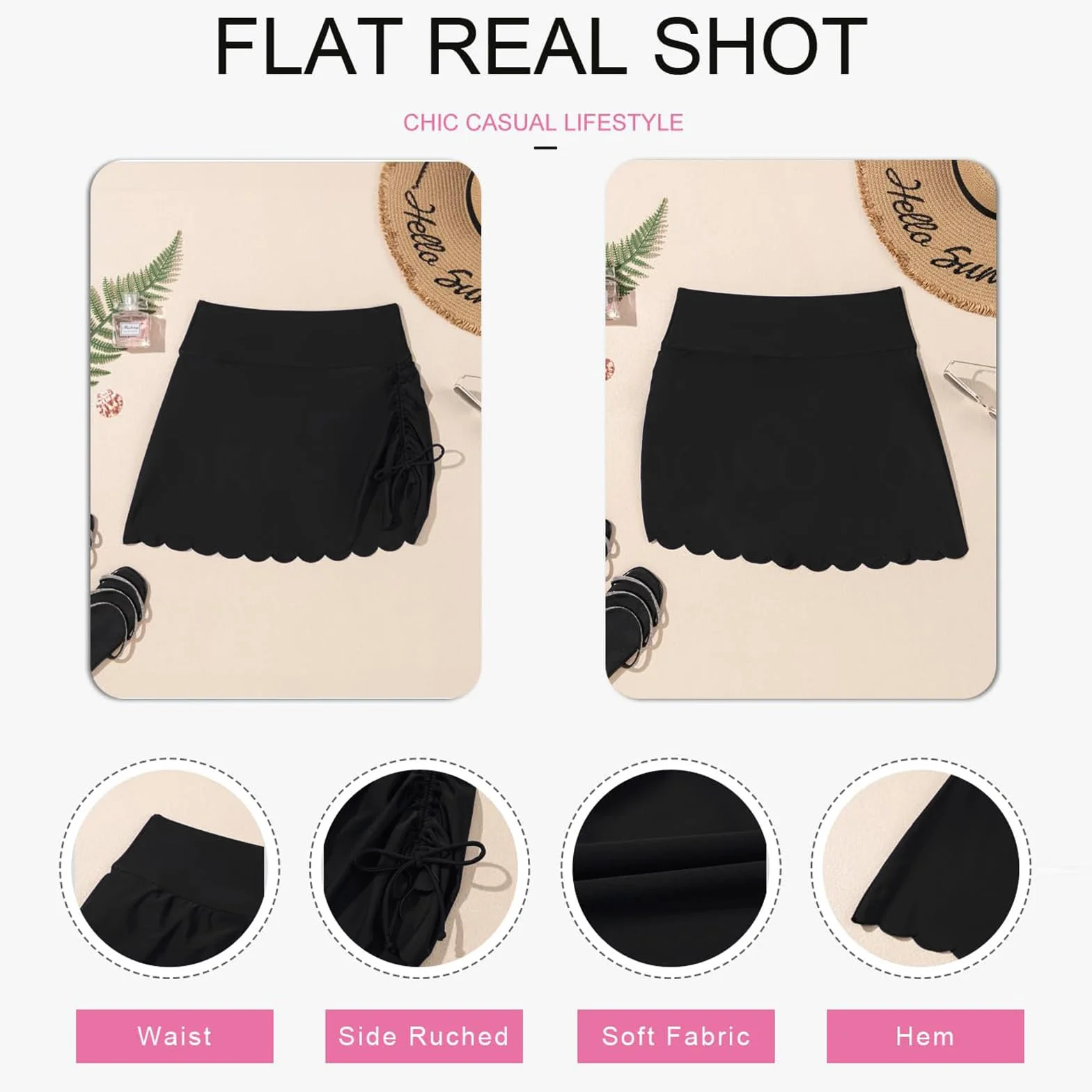 Donna Gonna da Nuoto Pantaloni da Bagno con Coulisse Sexy Vita Alta Bikini Gonna da Sportivo con Slip Integrato Ruched Elastico Spiaggia Costumi da Bagno per Sport Acquatici