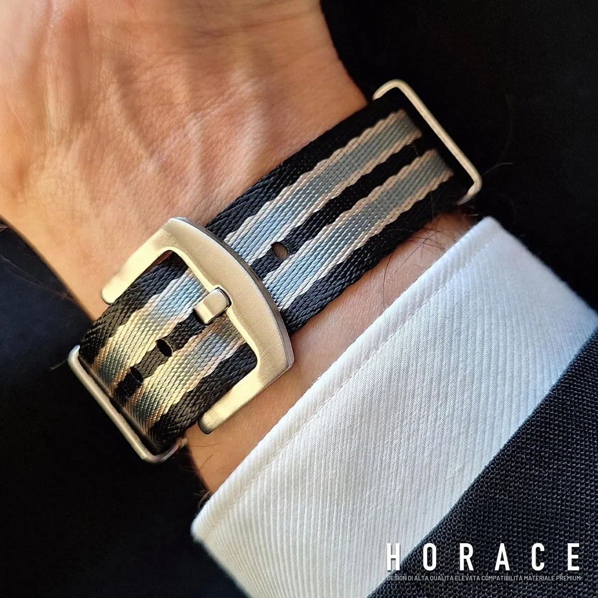 HORACE Cinturino Orologio NATO 20mm Nylon Morbido – Compatibile con Omega x Swatch MoonSwatch – Strumenti Inclusi