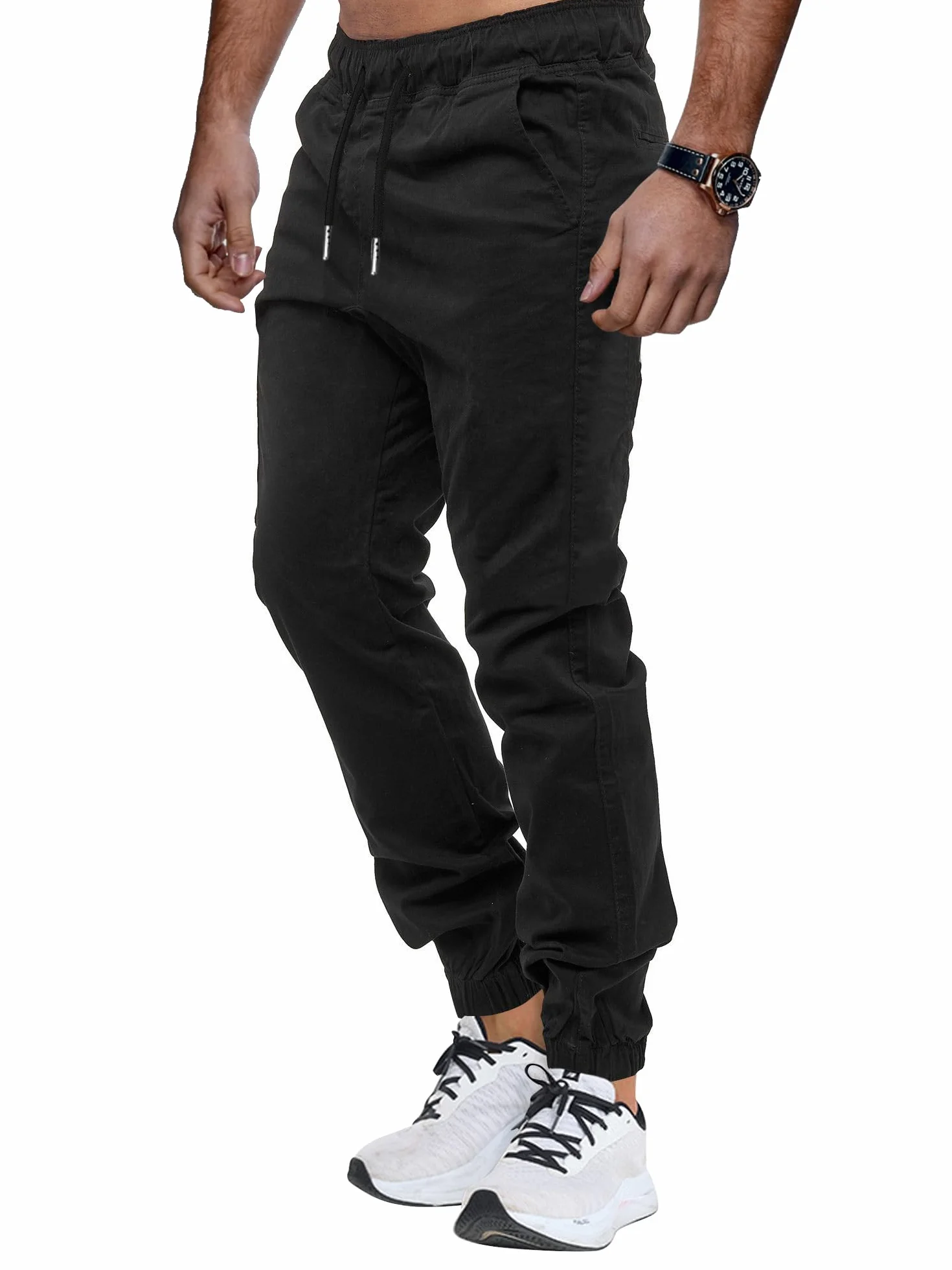 Pantaloni Jogging Uomo Pantaloni Casual Cotone Pantaloni Sportivi con Elastico in Vita con Tasche S-XXL