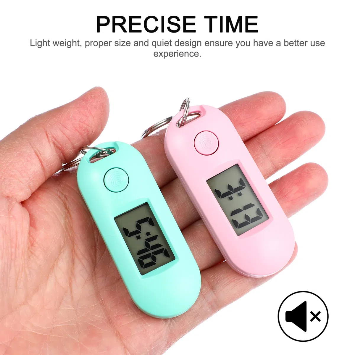 iplusmile Portachiavi Portachiavi Orologi Da Tasca Portatile Orologio Digitale Piccolo Orologio Elettronico Con Clip Della Catena Orologi Per Zaini Bambini Studenti (6 Pezzi) Sveglia, come mostrato