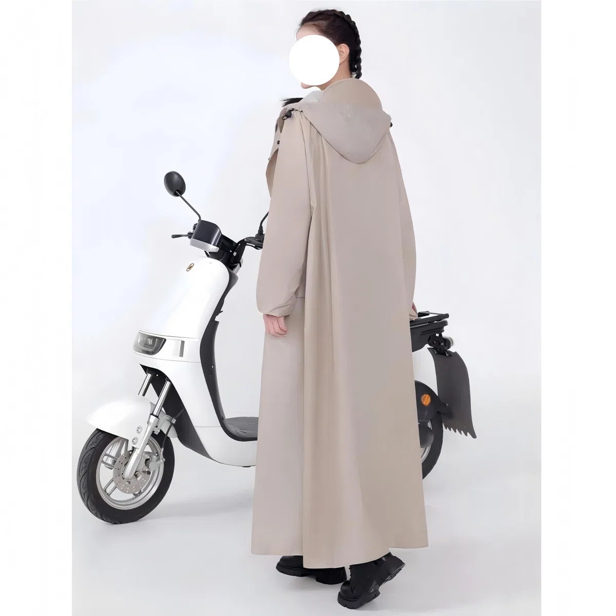 Giacca impermeabile lunga,Impermeabile traspirante con maniche e cappuccio riflettente,Impermeabile da ciclismo donna e uomo escursionismo