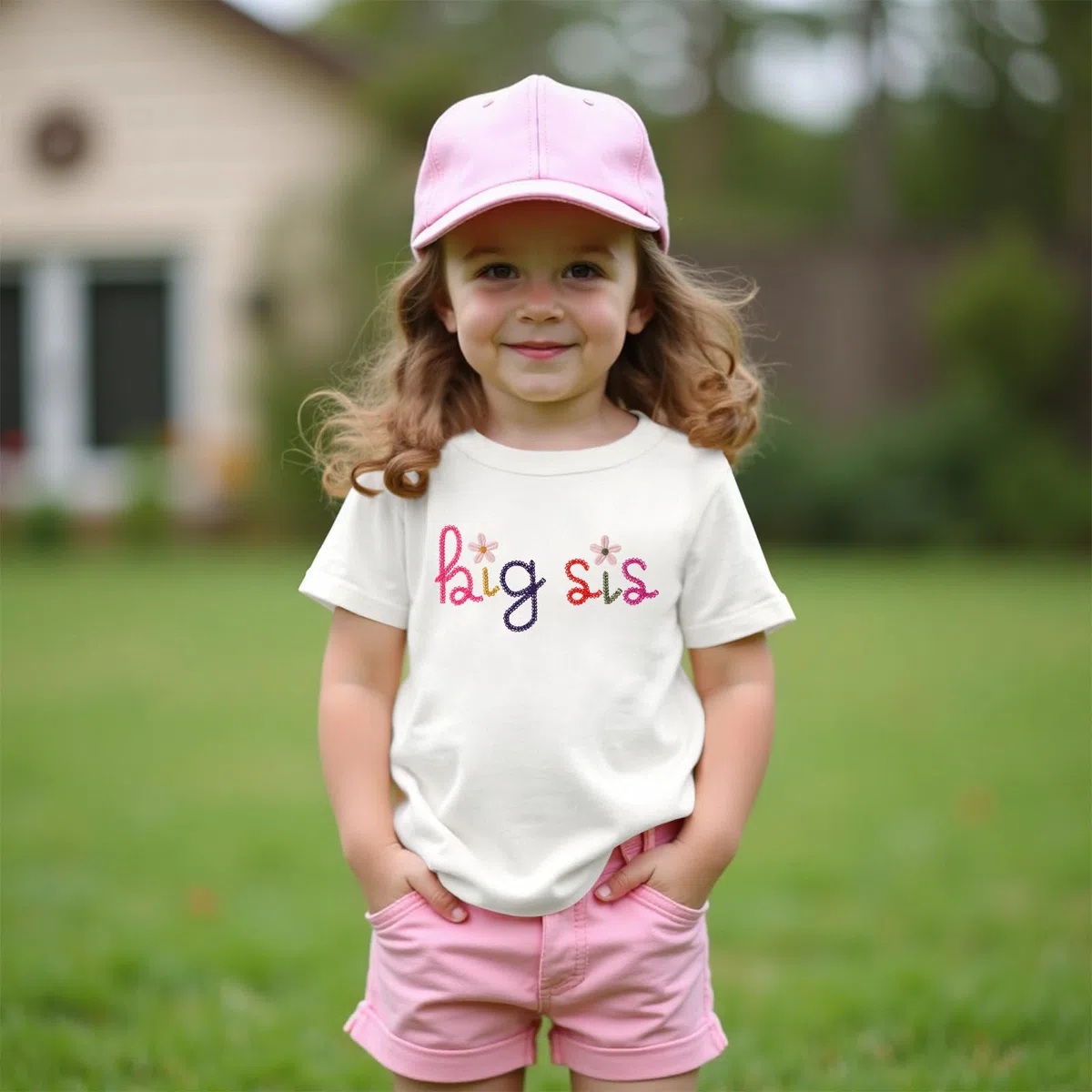 Big Sister Shirt Baby Annuncio per ragazze Tshirt con Big Sis Ricamo Bambino Promosso a Grande Sorella T-Shirt Dolce Ricamata Cotone Top Estate Manica Corta Camicie