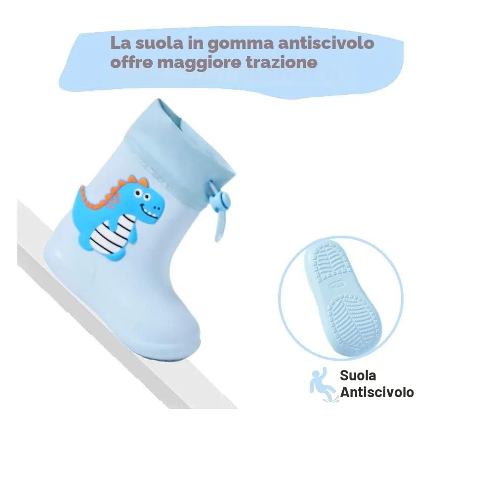 Stivali Bambino e Bambina Ragazzo e Ragazza in Eva Stivali da Pioggia Dinosauro Unisex Antiscivolo Impermeabili…