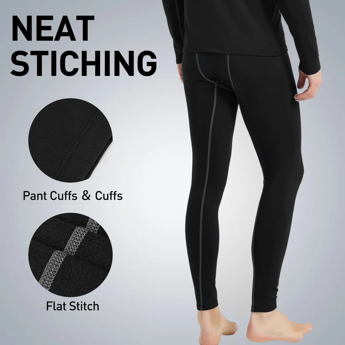 Arcweg Set Intima Termica Uomo Fodera in Pile Traspirante Calzamaglia Abigliamento Biancheria Intima Termica Elastica Maglia Calda Manica Lunga Tuta Inverno Pantalone Calcio Sci Running