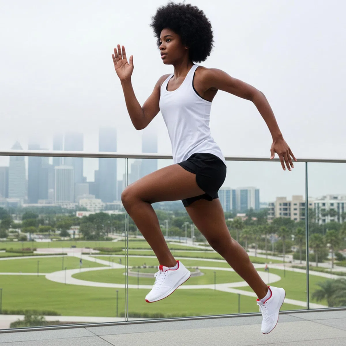 Pantaloncini da corsa 2 in 1 per ragazze, a vita alta, per atletica e palestra, con tasche foderate con cerniera, per tennis, yoga, danza, sport