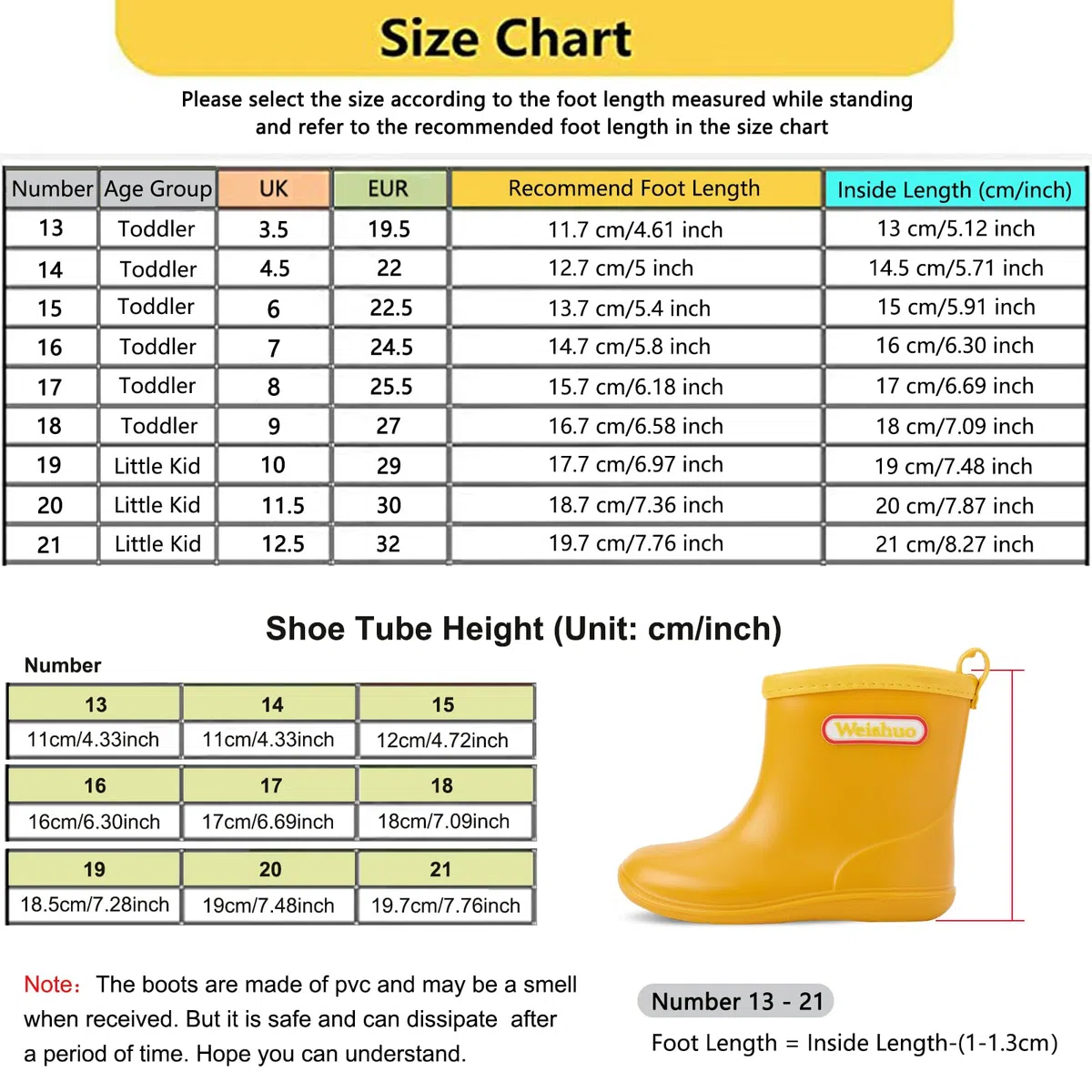 Stivali da Pioggia per Bambini Morbide Scarpe Antipioggia in PVC Resistente Impermeabile Antiscivolo Wellies Wellington per Bambini, Ragazzi e Ragazze