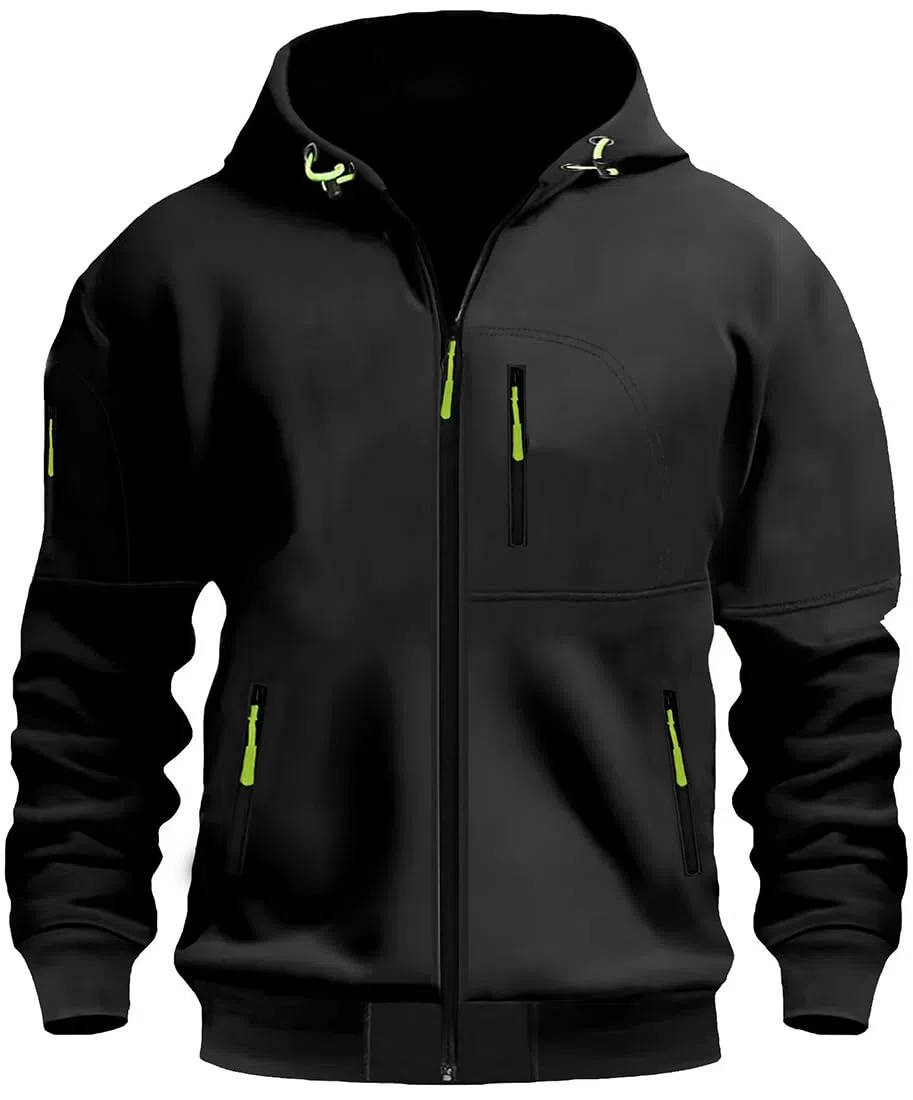 Uomo con Cappuccio Zip Cardigan Giacca Sportiva Jogging Felpa con Cappuccio Ragazzi e Uomini Felpa con Zip Tasca Multifunzionale Cardigan con Cappuccio