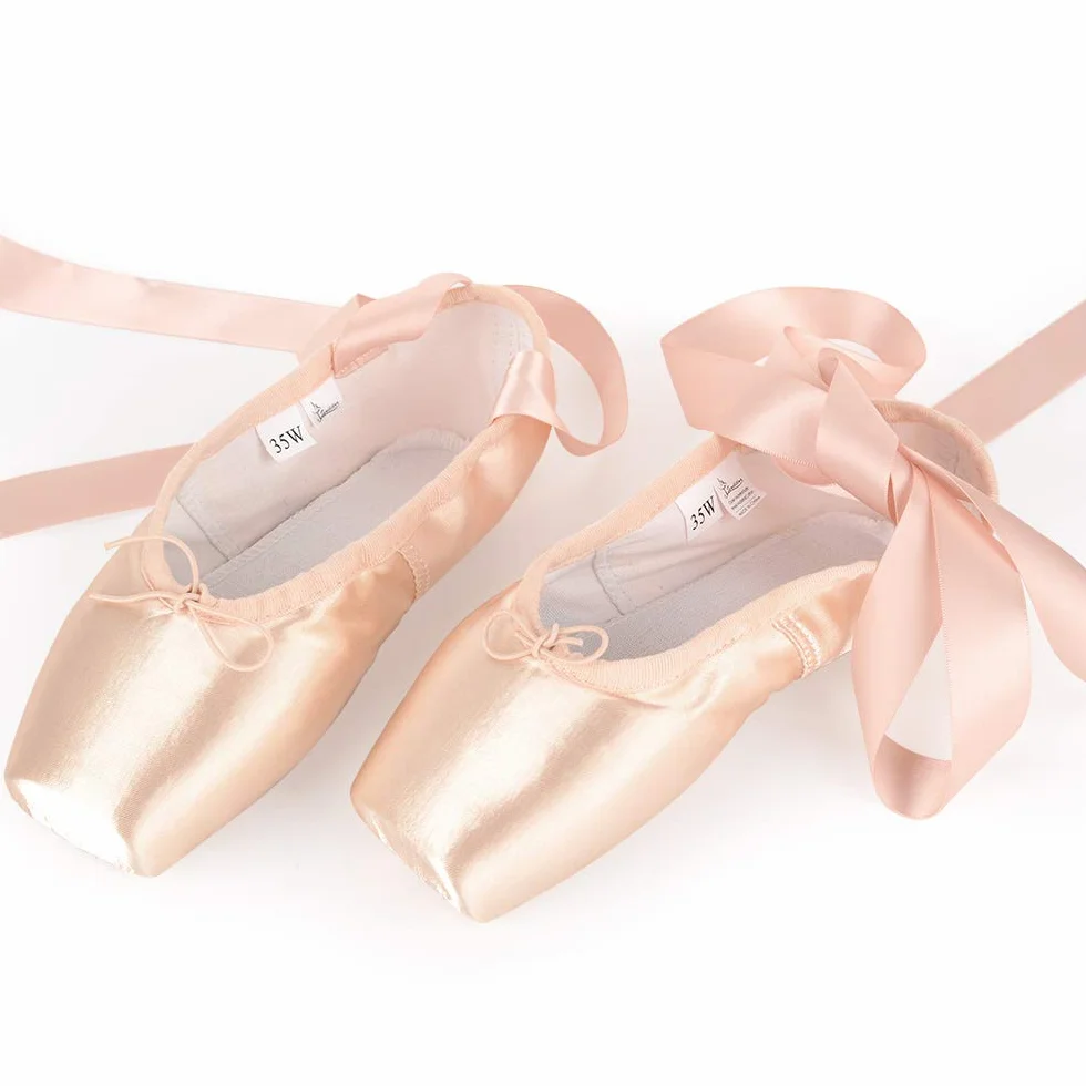 Soudittur Scarpette da Danza Classica Punte Pointe Balletto Scarpe da Ballo Comprende Scarpette salvapunte e Nastri per Donna e Ragazza(Si Prega di Selezionare Size One più Grande)