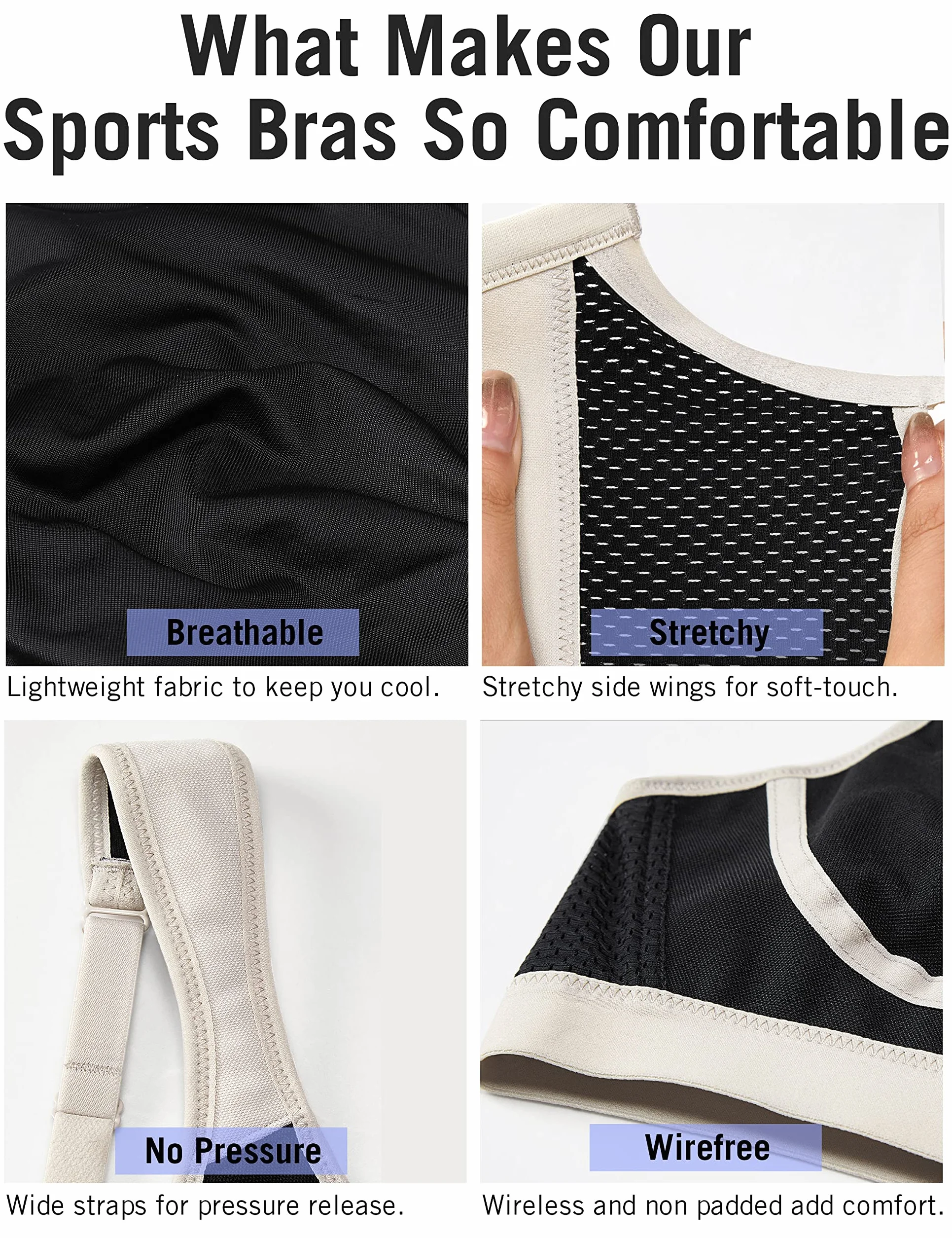 SYROKAN Donna Reggiseno Sportivo Massimo Supporto Senza Ferretto
