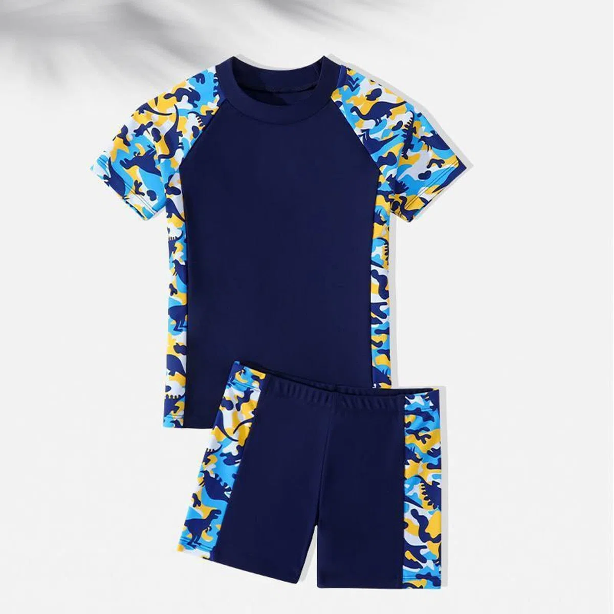 Costume da bagno da ragazzo a maniche corte e traspirante, ad asciugatura rapida, due set di vestiti per bambini