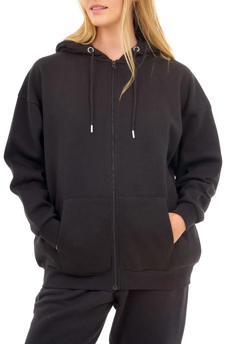 M17 Felpa con Cappuccio Casual da Donna con Cerniera Oversize Riciclata (S, Grigia)