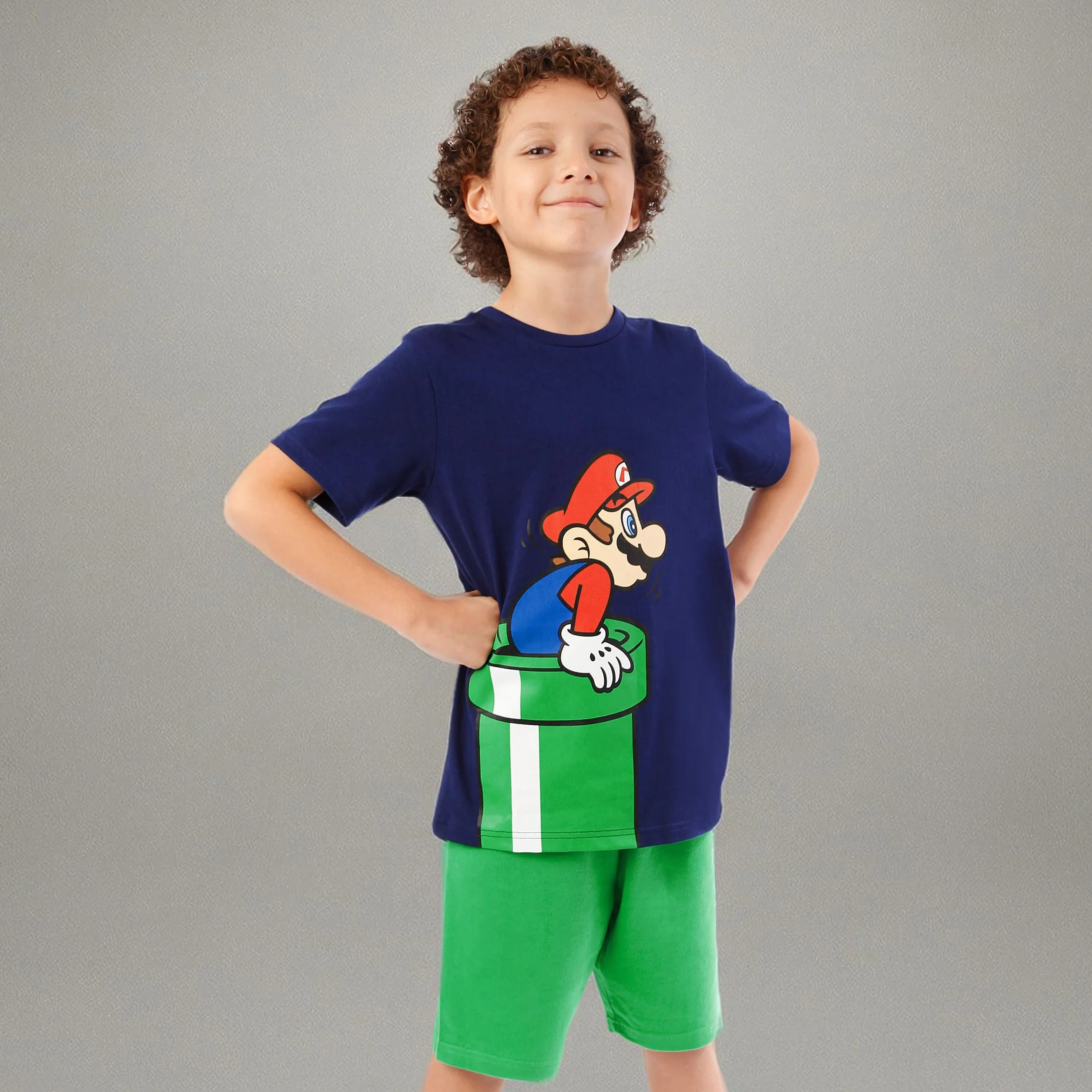 SUPER MARIO BROS Set Maglietta e Pantaloncino per Ragazzi