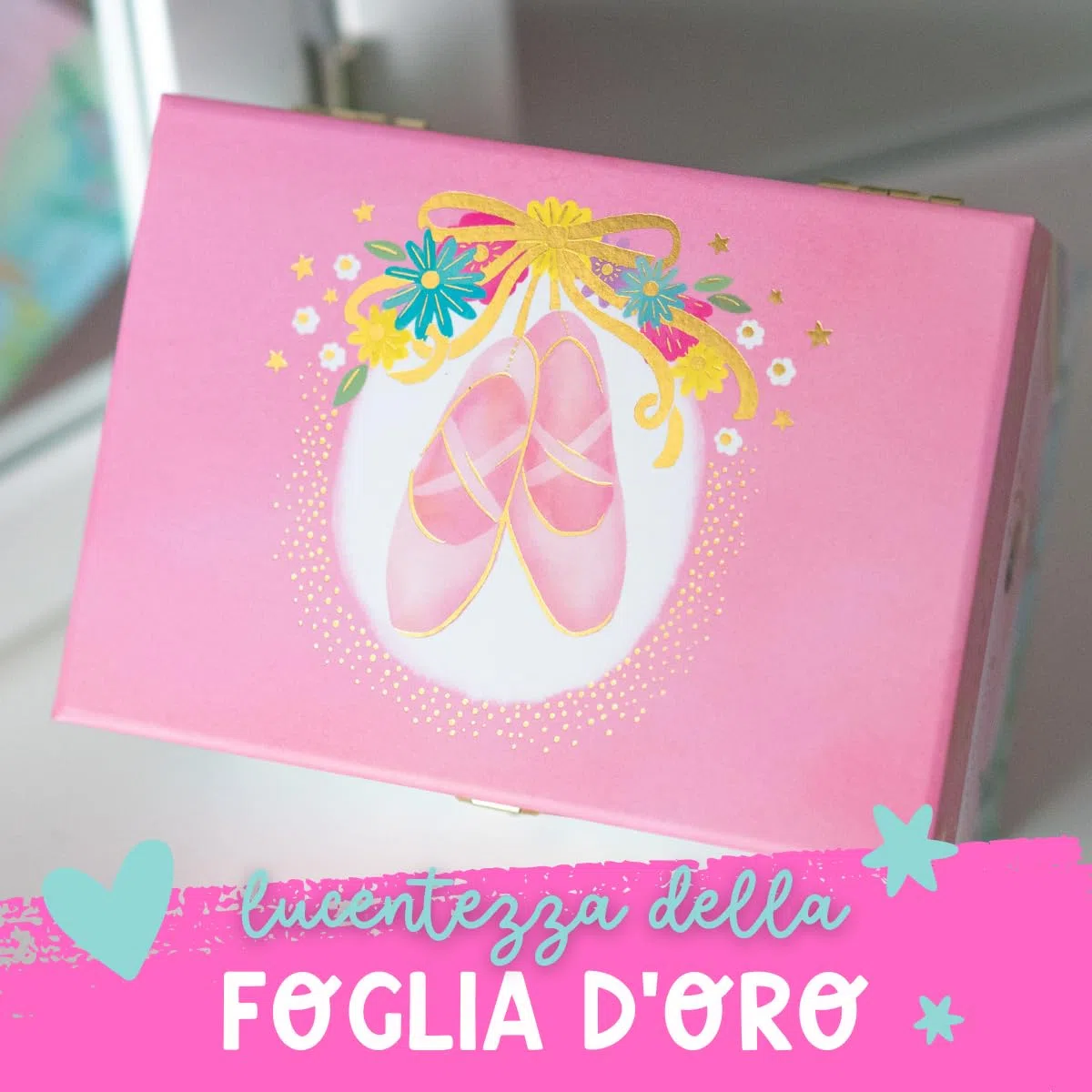 Scatola Musicale per Bambine - Portagioie Carillon per Bambini con Ballerina Rotante, Regali di Compleanno Balletto per Bambine, Scatole per Gioielli, 17,1 x 13,3 x 15,2 cm - 3-10 anni, Rosa