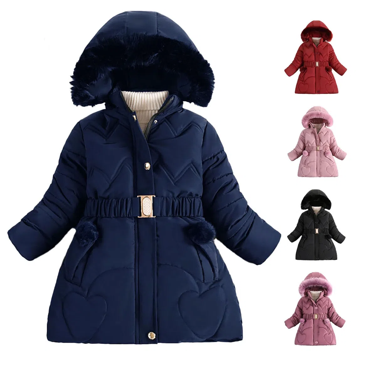 Ragazze Piumino Nero Lungo Morbido Leggero Calore Straniero Giacca Imbottita Per Il Freddo Abbigliamento All'aperto Alla Moda Cappotto in Pile Spesso di Cotone per Ragazze Comodo