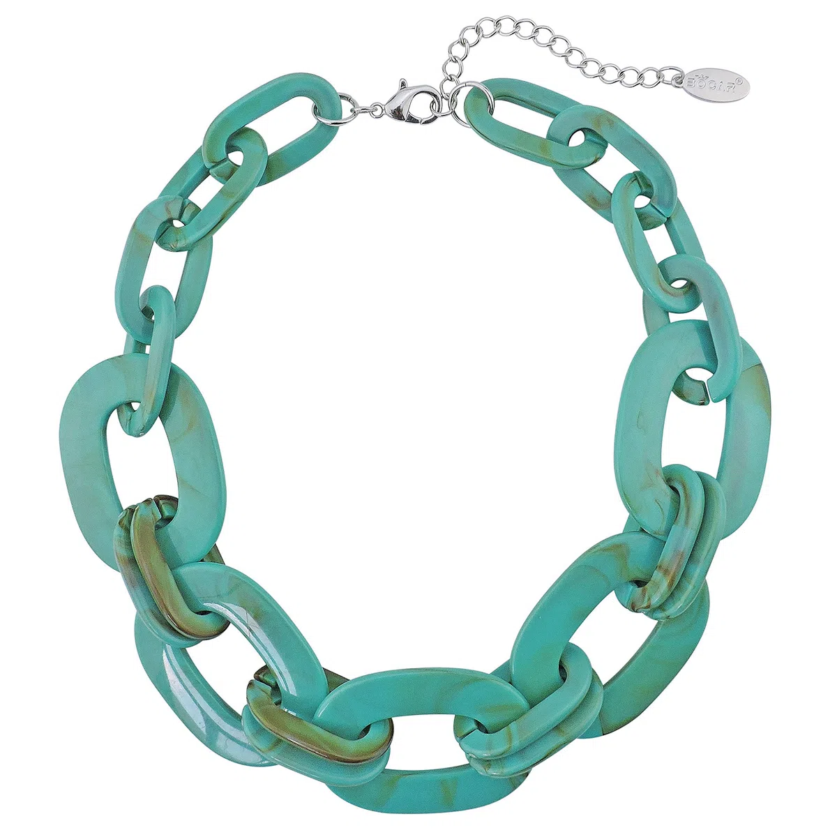 BOCAR Dichiarazione Chunky Fashion Vernice Acrilica Perline Girocollo Netto Catena Collana per Donne Regali