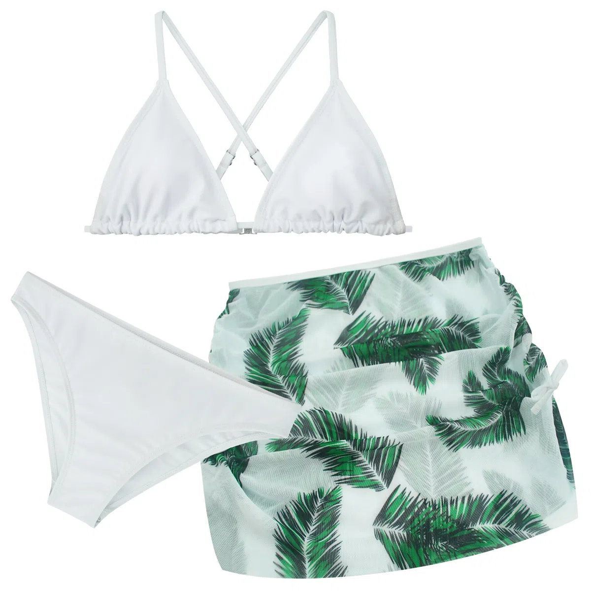 SEAUR 3 Pezzo Costume da Bagno per Bambini Ragazze Top Canotta Cool Slip Bikini Gonna da Bagno Set di Abbigliamento da Spiaggia Piscina per 8-14 Anni