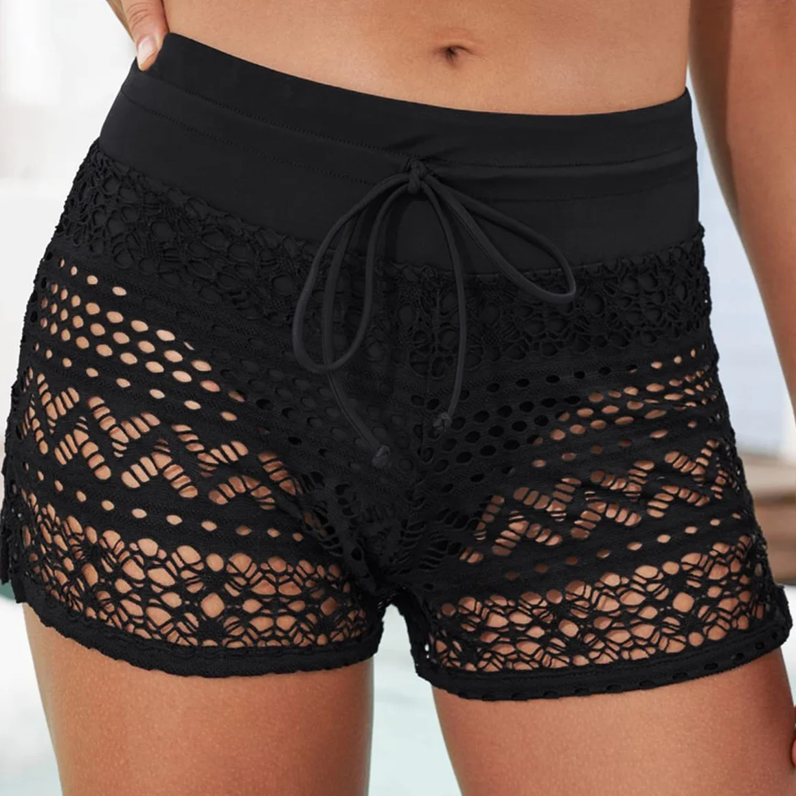 Pantaloncini da Bagno Donna Asciugatura Rapida Costume Donna Pantaloncino da Mare con Coulisse Regolabile per Nuoto Surf