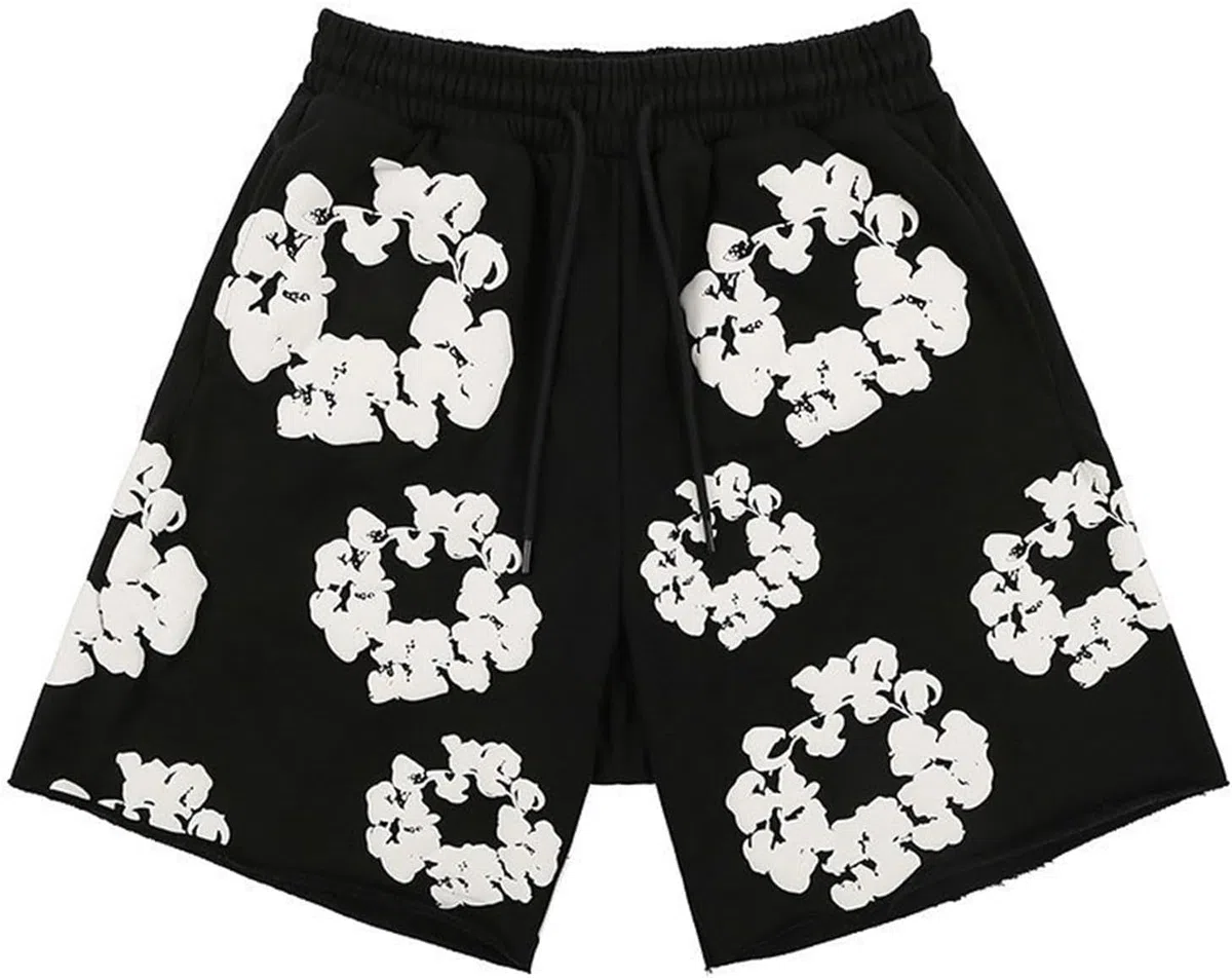 Generico Completo Sportivo Estivo da Uomo,Tuta Uomo Sportiva Maniche Corte Lettere Stampa T-Shirt e Pantaloncini Estiva 2 Pezzi Set Completo,Hip Hop Y2K Sweatsuit Set con Fiori in Rilievo