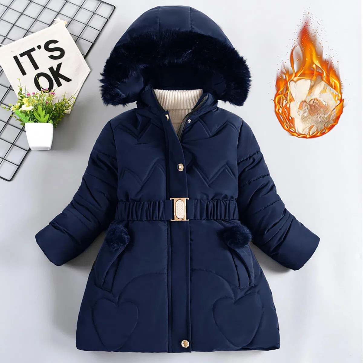 Ragazze Piumino Nero Lungo Morbido Leggero Calore Straniero Giacca Imbottita Per Il Freddo Abbigliamento All'aperto Alla Moda Cappotto in Pile Spesso di Cotone per Ragazze Comodo