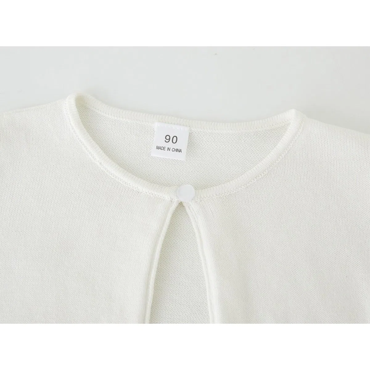 Cardigan bolero lavorato a maglia a maniche lunghe per bambine da 1 a 13 anni, tinta unita, con volant, per feste di nozze