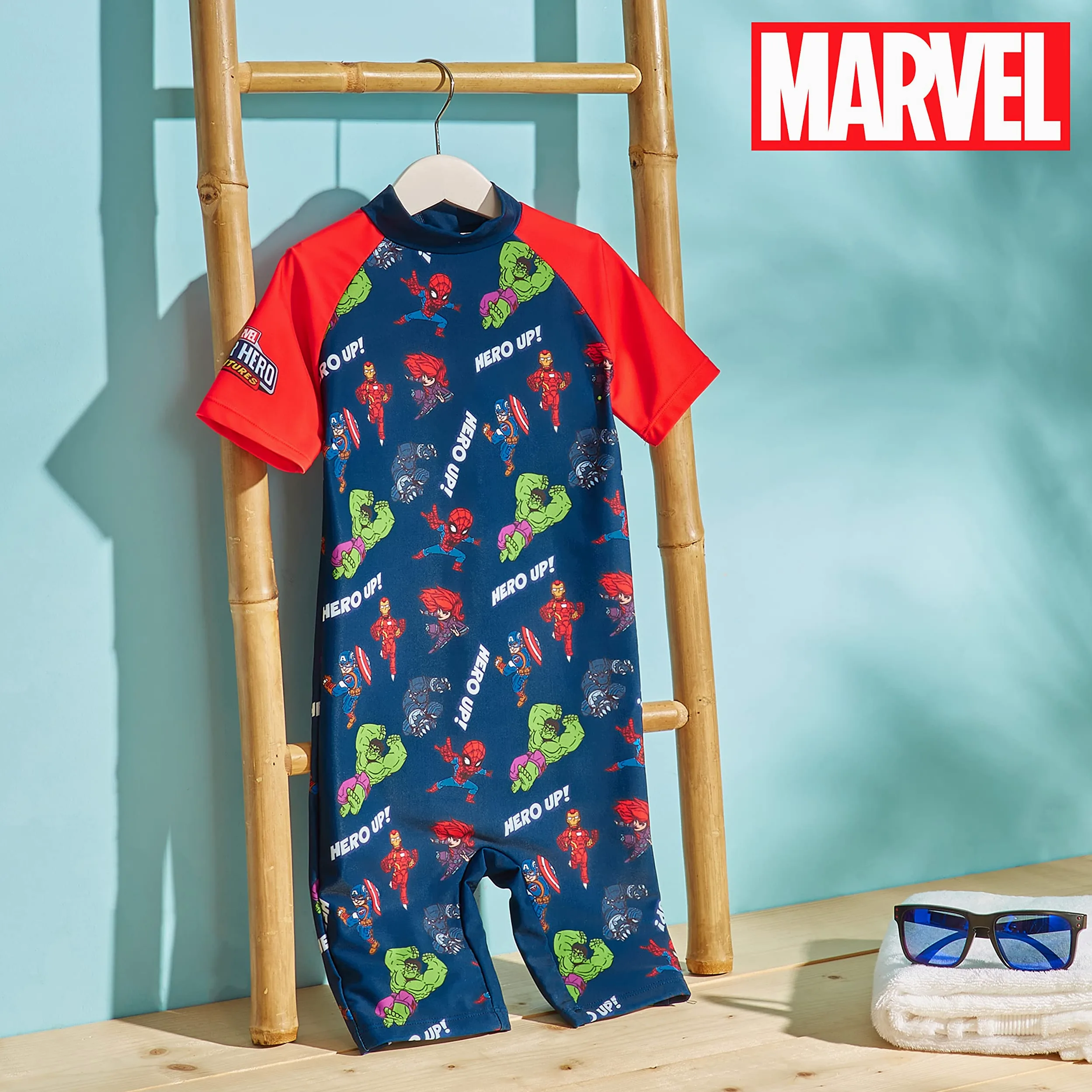 Marvel Costume Piscina Bambino Muta Costume Bambino Mare Nuoto 3-10 Anni Costume da Bagno Bambino Spiderman Hulk Captain America Avengers Regali