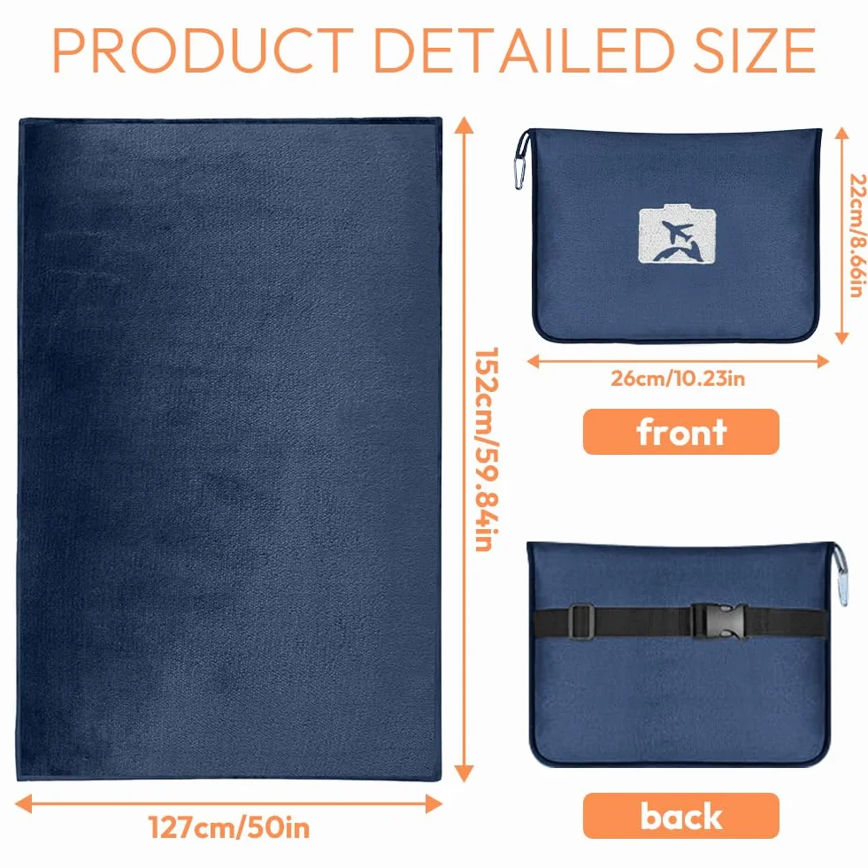 Coperta da viaggio 2 in 1 per aerei e auto, morbida e calda, con custodia per bagagli e clip, per zaino, cuscino trasformabile ultra leggero