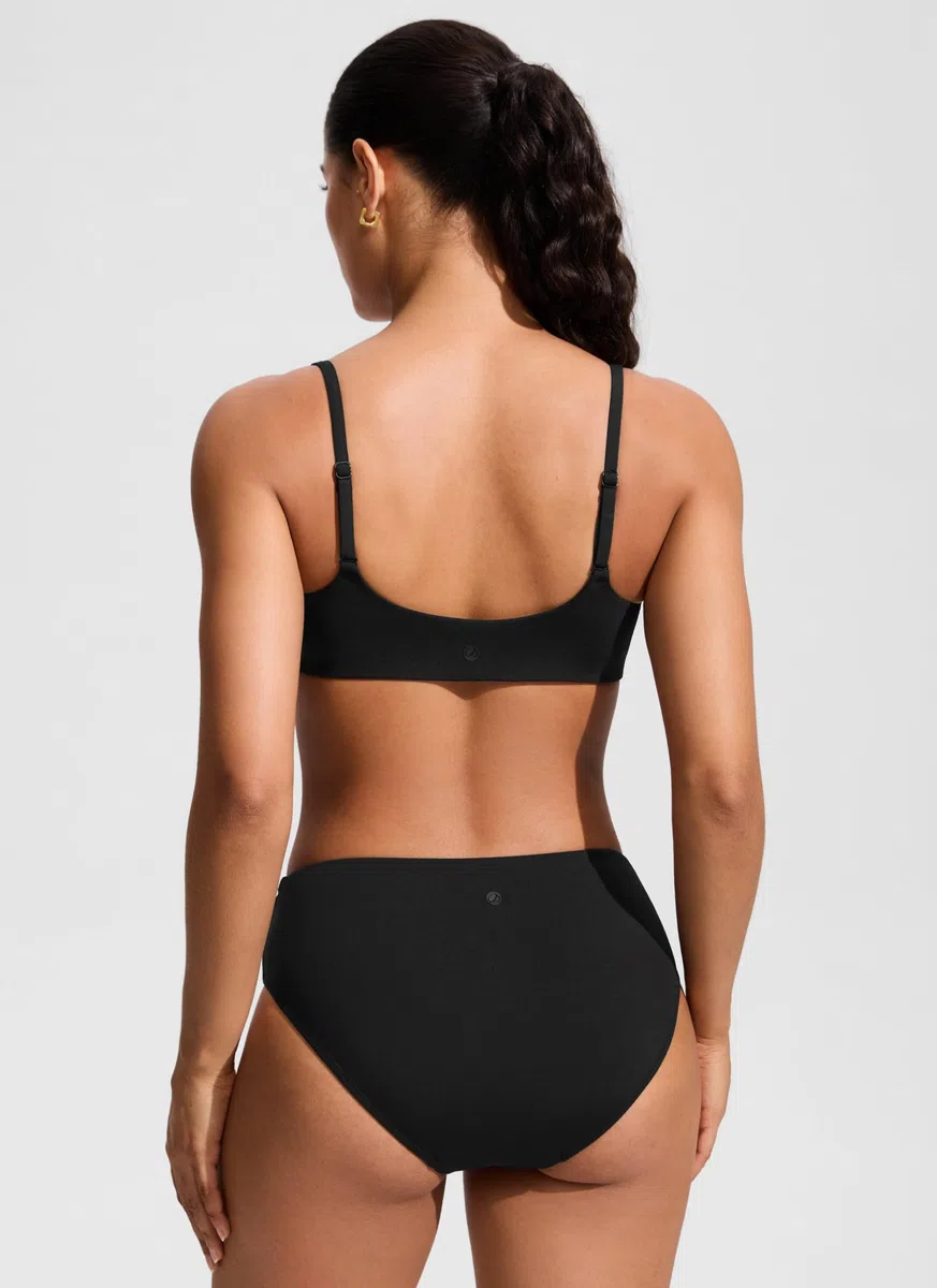 CRZ YOGA Bikini da Donna Top Regolabile con Spalline Sottili Top da Bagno Scoop Neck Imbottito