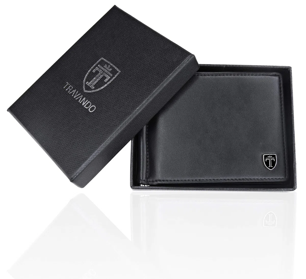 TRAVANDO Portafoglio uomo con protezione RFID VIENNA Porta carte di credito con clip per contanti Porta tessere slim tascabile Porta documenti piccole Raccoglitore tessere banconote sottile Regalo