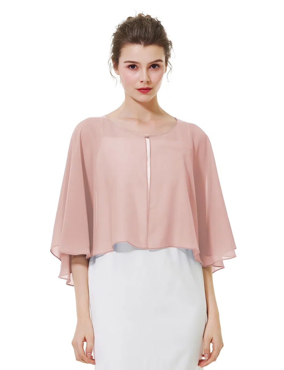 BEAUTELICATE Coprispalle Stola Chiffon stola Elegante Donna Chiffon Scialle Smanicata Bolero Cape Cardigan per Cerimonia Festive Matrimonio Sposa Abito Estivo