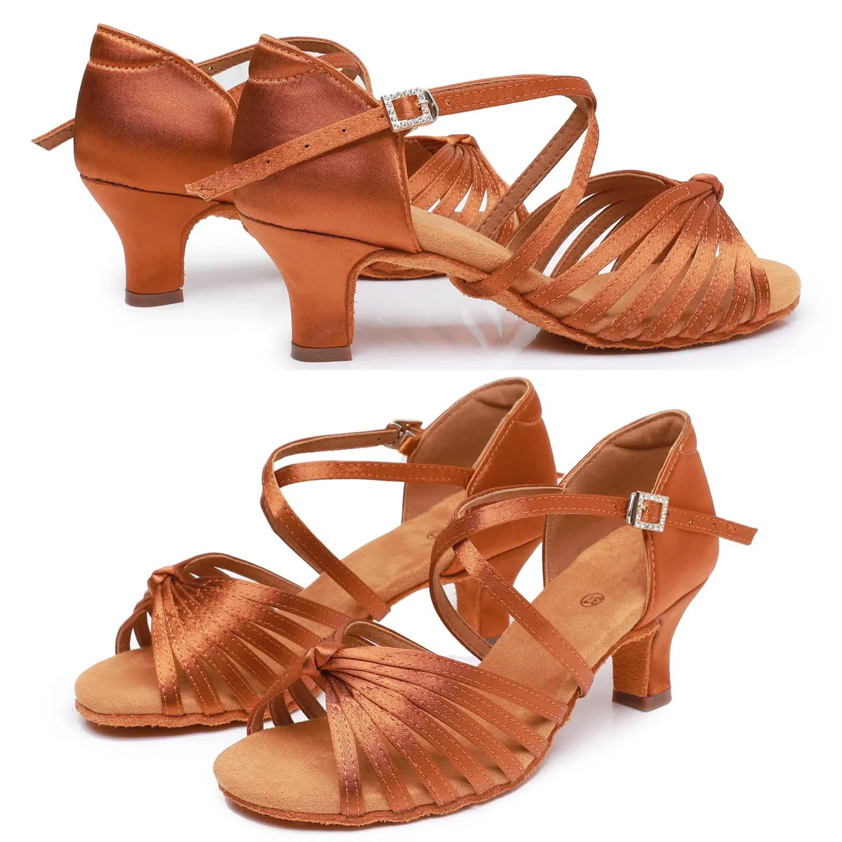 Rosefinch Scarpe da Ballo Latino per Le Donne Salsa Scarpe da Ballo Performance Professionale Pratica Scarpe da Ballo Tacco 5/7cm 34-43EU