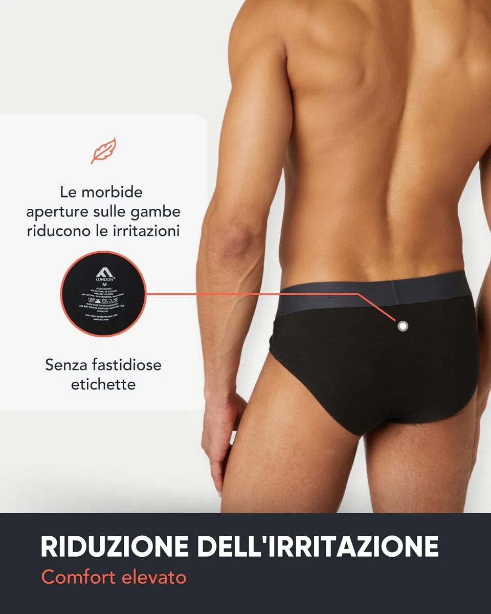 FM London Confezione da 7 Slip Uomo Essentials - Slip Uomo Cotone - Mutande Moderne Senza Etichette con Fascia Elastica in Vita Anti Arrotolamento