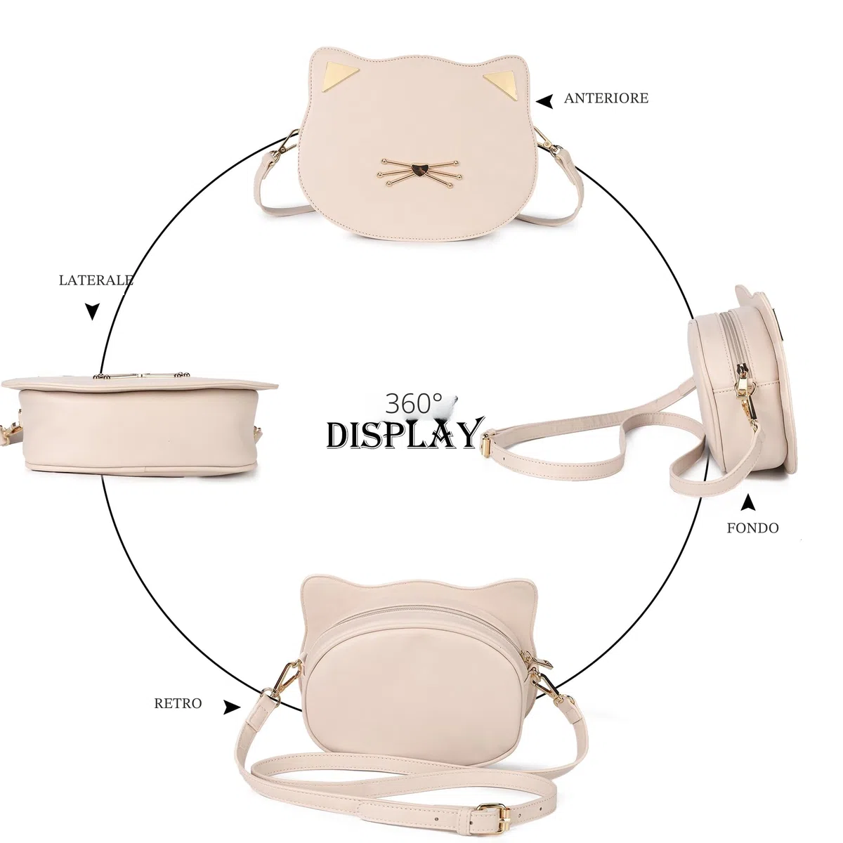 Gladdon borsa ragazza, borsetta ragazza, borsetta tracolla donna piccola,borsa a tracolla da donna con orecchie di gatto, borsa da gatto per ragazze regalo