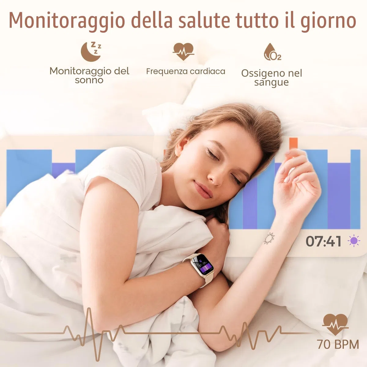 Smartwatch Donna, 1,83" HD Orologio Smartwatch Donna con Chiamate Bluetooth, 120+ Modalità Sport, Monitoraggio Salute 24/7, Impermeabile IP68, Fitness Tracker Compatibile con Android e iOS, Oro rosa