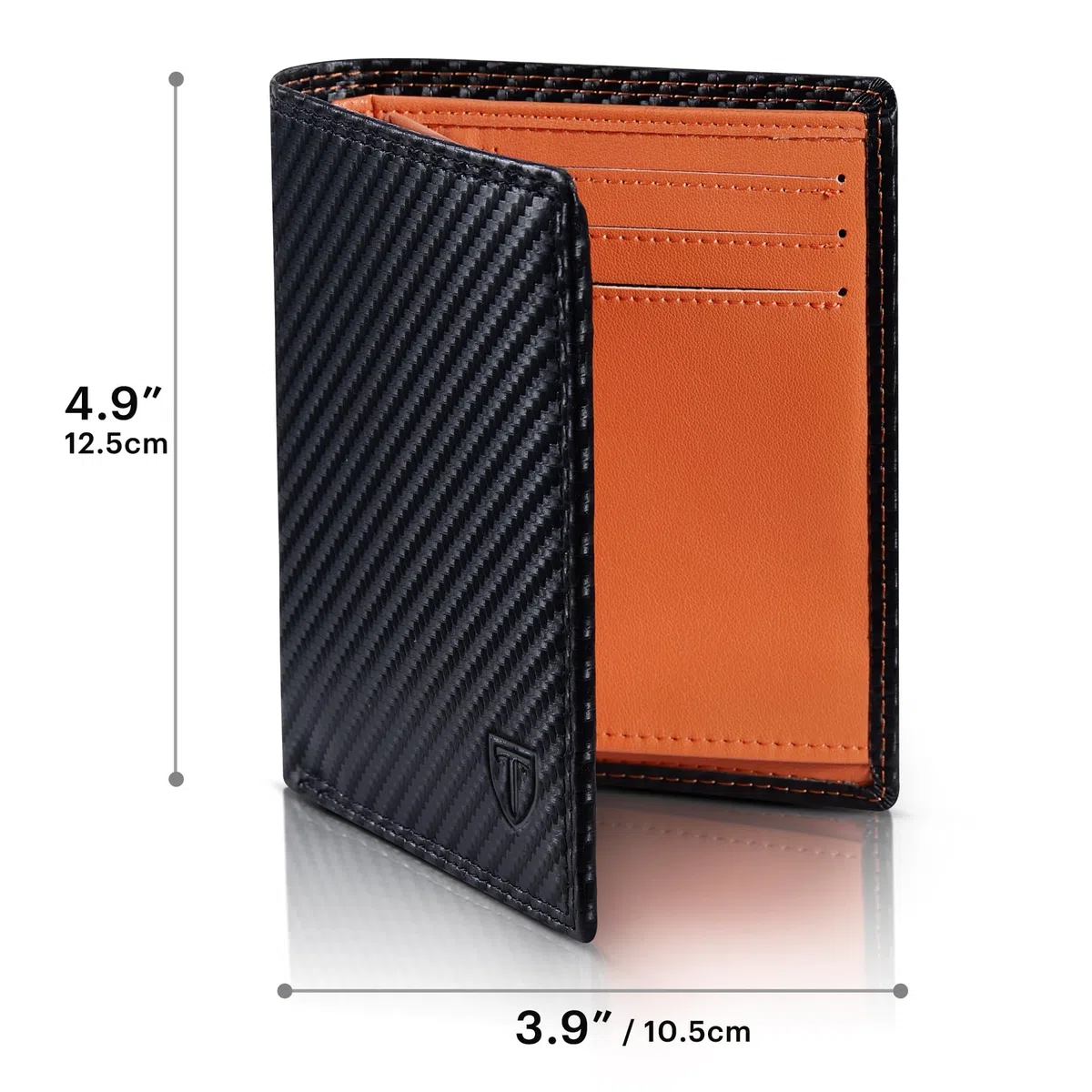 TEEHON Classico Portafoglio Uomo in Vera Pelle Portamonete con Blocco RFID/NFC 13 Porta Carta Credito, 2 Scomparto per banconote, Tasca per Monete con Scatola Regalo- Nero