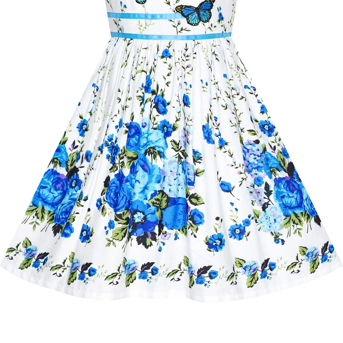 Sunny Fashion Vestito Bambina Viola Rosa Fiore Doppio Cravatta a Farfalla Festa Bambini Sole 4-12 Anni